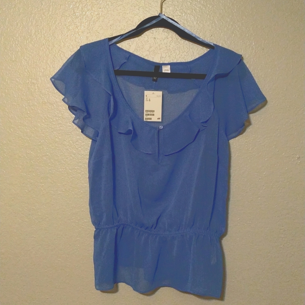 H and M blouse, 12 blue